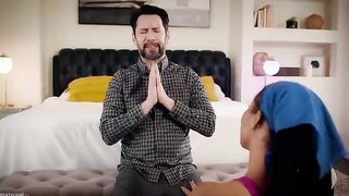Stepdad caught Kira Noir in the act, naked and wet