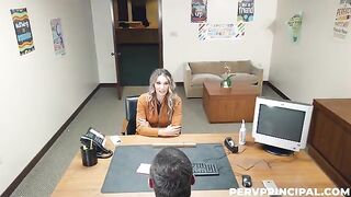 The druggie has sex directly on the table in front of her boss