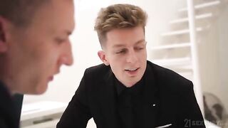 A girl in stockings passionately fucks with two guys, reminiscent of steamy encounters in similar videos
