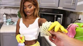 The maid came for the money and she got some cum