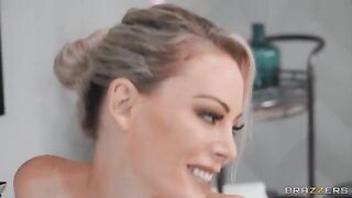 Balls deep in the MILF’s bubble bath, a steamy scene unfolds