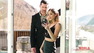 A cheating housewife Veronica Leal gets a wild DP fuck at the pool