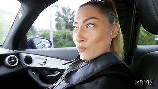 A hot and hungry cop fucks me in the car from behind