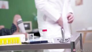 A hot girl is treating the doctor for a sexual disease