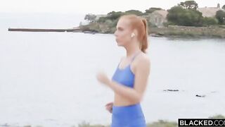The guy fucked the redhead beauty in the pool