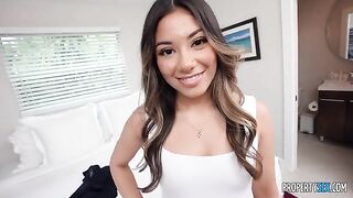 A hot Latina girl makes a blowjob for her boss in POV style