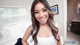 A hot Latina girl makes a blowjob for her boss in POV style