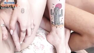 Four college girls arranged an orgy in the style of a wild party