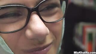 Mia Khalifa gets banged in the library for the first time