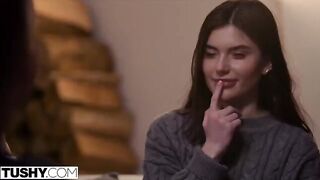 Two gorgeous babes in hot anal threesome action