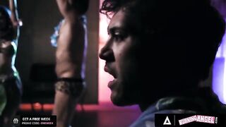 The fire dancer Jewelz Blu got fucked hard by a huge dick at the bar