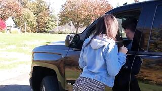 A hot girl was picked up by a horny driver who made her pay