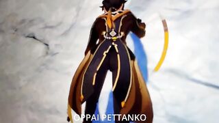 Cosplay slut Xiao gets caught masturbating by Zhongli