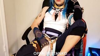 Cosplay slut Xiao gets caught masturbating by Zhongli