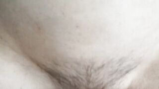 Skinny MILF with hairy pussy rides cock and squirts cum