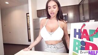 Massive tit stepmom Victoria June gets sex toy and birthday sex