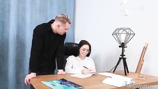A man has sex with a cute girl, but she does not concentrate on her studies