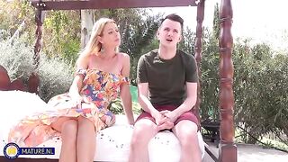 A blowjob in the mouth with a passionate love story
