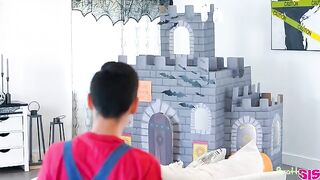 Open mouth blowjob day with girls who are not embarrassed to do it in front of their brothers
