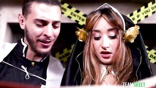 The beautiful woman was fucked on All Saints' Day
