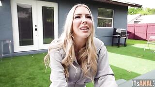 The first anal sex for a beautiful blonde with tattoos