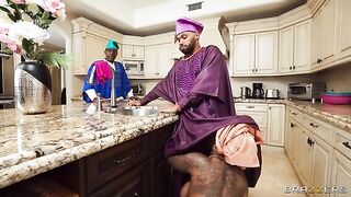 Ebony beauties get their holes magical fucked in an intense threesome