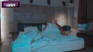 A girl came to her stepbrother's room after a party, ending up in a rough encounter