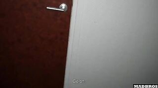 The Spanish girl invited us to the toilet for more action
