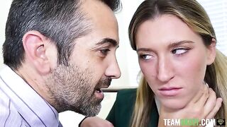 The principal, the teacher and the student are having an intense encounter