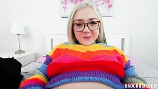 A girl is asking her stepdad to make her a gift