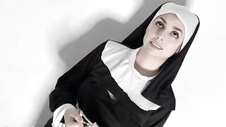The nun breaks her vow and fucks like a real slut