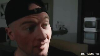 The man has a lot of fun but will fuck your mouth with his hand with the brunette
