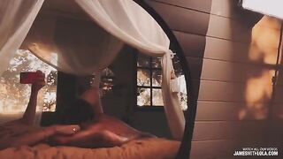 The reflection in the mirror tells him to be good