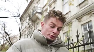 The cute girl has sex with the guy with a big cock