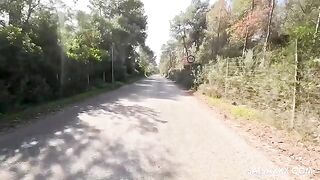 An Amazon woman, who loves sex, satisfies her guy in the woods
