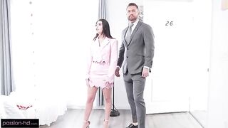 The cutie is gently bouncing on my cock with her pussy