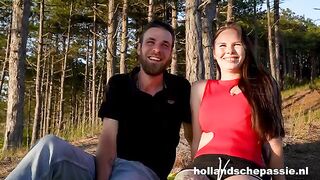 A hot chick got banged outdoors in a forest, that was quite a scene