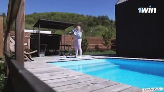 Improved daily activities with a hot fitness girl