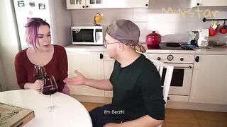 A thick dick was a pleasant surprise in the kitchen on Valentine's Day