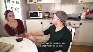A thick dick was a pleasant surprise in the kitchen on Valentine's Day