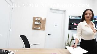 The girl received a pleasant surprise from her co-worker