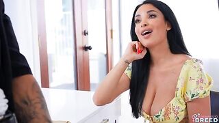 A man is ready to do everything for the sake of sex with a brunette