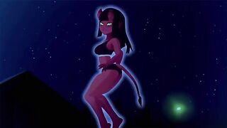 The hot girl is fucking with a horny witch in this cartoon