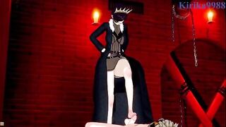 Asta has deep sex with a crazy girl in a secret room