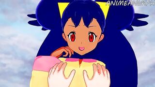 Iris from Pokémon gets fucked in an anime-style movie