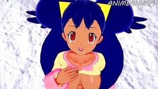 Iris from Pokémon gets fucked in an anime-style movie