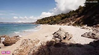 Wild sex on a nude beach during the Reislin vacation