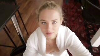 Accidental cum on step sister’s tits, she loved it and enjoyed more
