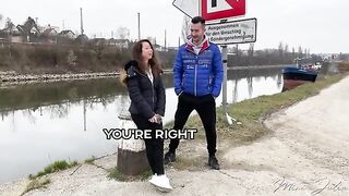 Public doggy style sex with petite Mini Julia - I was so fucking horny