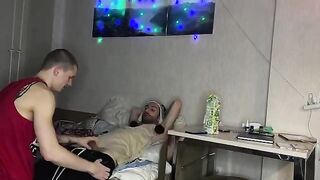 Two guys fucked a girl with narrow pussy in a friendly mood